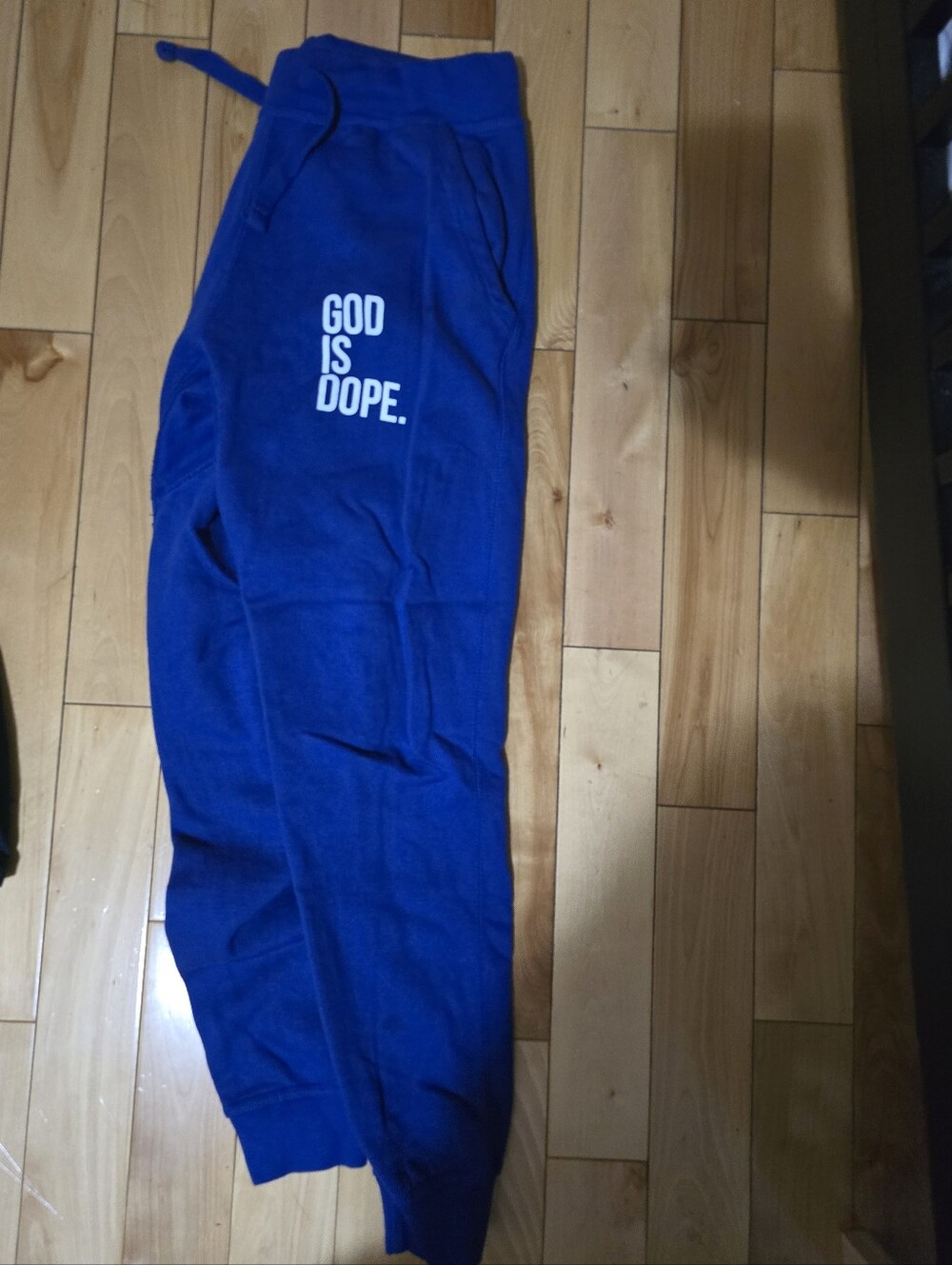 Blue 'God Is Dope' Track Joggers